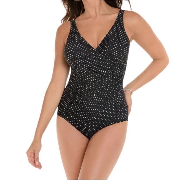 MiracleSuit Pin Point Oceanus One Piece Swimsuit NWT 20W $184 - Picture 2 of 8